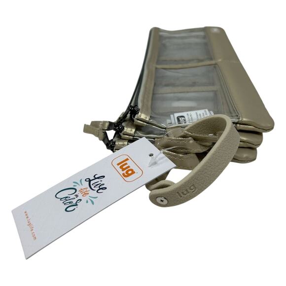 Lug Clearview Metallic Champagne Trio 3-Piece Zip Pouch Set Gold - Picture 3 of 16